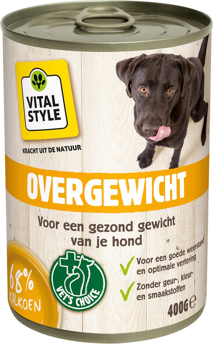 Vitalstyle Hondenvoer Blik Overgewicht 400 gr