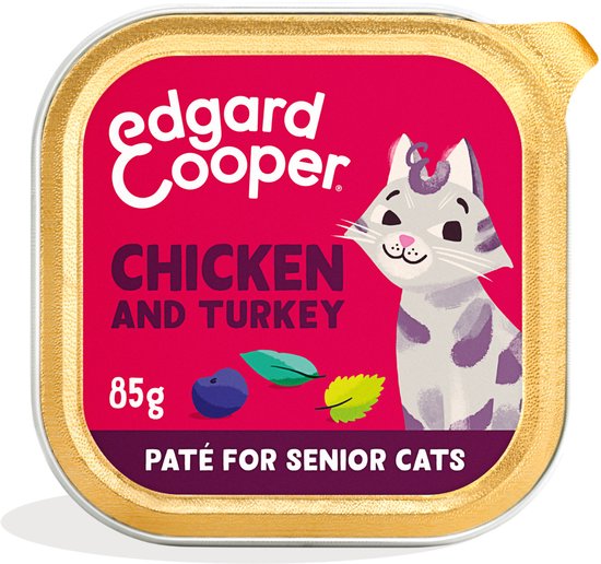 Edgard & Cooper Kattenvoer Senior Pate Kip - Kalkoen 85 gr