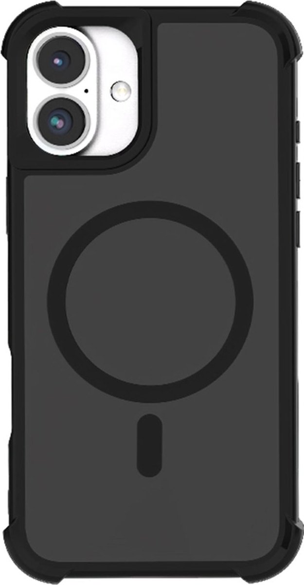 Mobigear Hoesje geschikt voor Apple iPhone 16 Plus MagSafe Telefoonhoesje Hardcase | Mobigear Armor Shield Backcover | Geschikt voor MagSafe | Geschikt voor Draadloos Opladen met Magnetische Ring | Geschikt voor MagSafe Case - Zwart