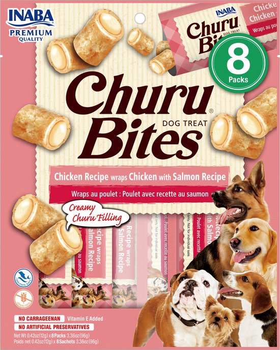 Ciao Hondensnack Churu Rolls Kip - Zalm - 76 gr