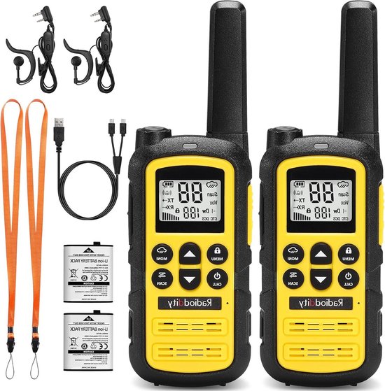 Walkie-talkie, walkie-talkie voor volwassenen met een groot bereik, portofoon, met 22