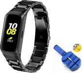 Metalen Armband Voor Samsung Galaxy Fit-E Horloge Band Strap - Schakel Polsband Watchband RVS - Zwart