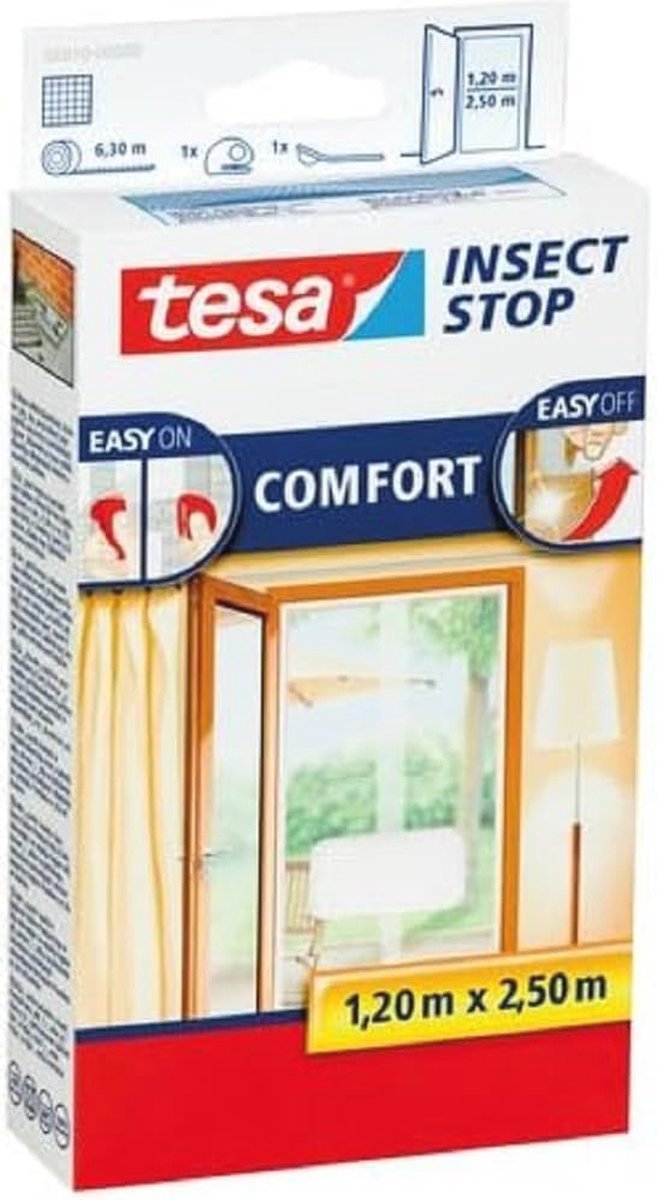 Insectenhor voor Deuren - Effectieve Muggenbeschermer met Klittenbandsysteem - Wit, 2 x 65 cm x 250 cm