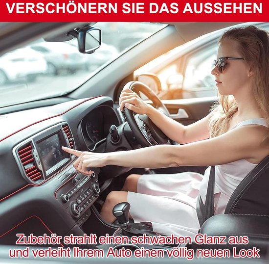 Fivetoo Auto Trim Filler, Rode Auto Accessoires, Flexibele Strip, Decoratieve Accessoires, Eenvoudig te installeren en te snijden, Auto Deurbekleding Edge Gaps Insert Voor Auto Interieur