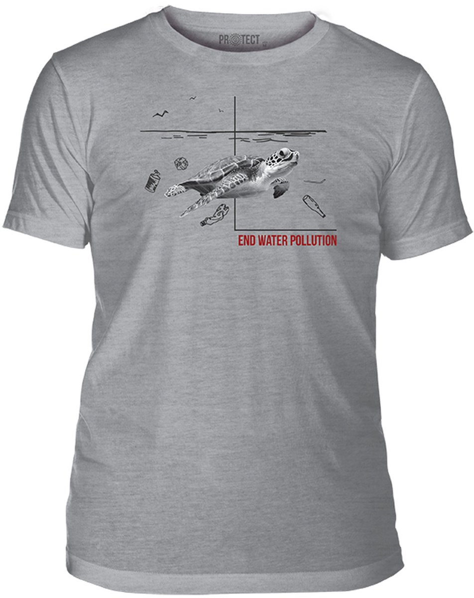 T-shirt End Water Pollution Turtle Tri-Blend M