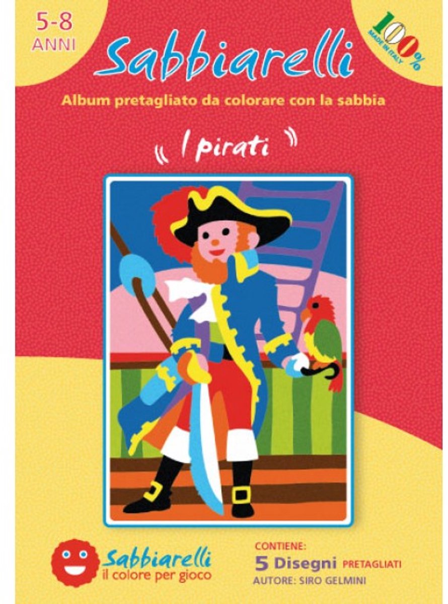Sabbiarelli zandschilderen album piraten 15x20 cm creatief speelgoed 5 stuks.