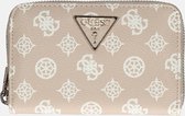 Guess Laurel Medium Zip Around Dames Portemonnee - Sand Logo - SWPG85-00140