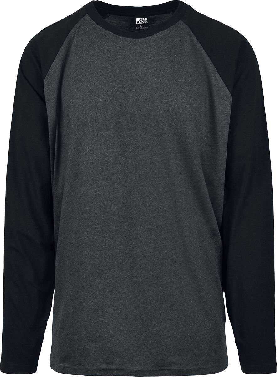Urban Classics Raglan Contrast Longsleeve Heren Shirt met lange mouwen XL Grijs