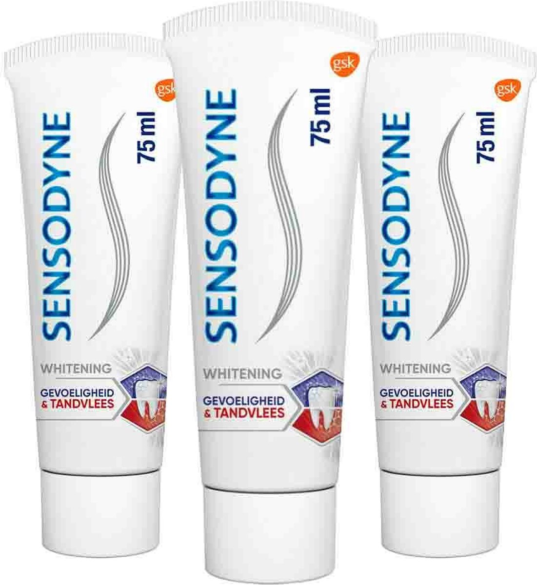 Goedkoopste 3x Sensodyne Tandpasta Gevoeligheid & Tandvlees Whitening 75 ml
