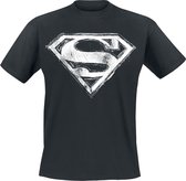 Superman Smudge Logo Heren T-shirt - zwart - L
