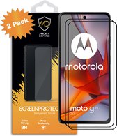 Pack de 2 Protecteurs d'écran Motorola Moto G75 - Économiseurs d'écran MobyDefend avec Rebords noirs - Glas trempé - Diapositives en verre Adapté pour : Motorola Moto G75