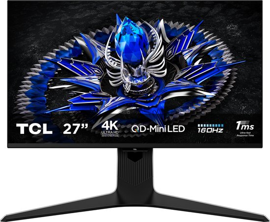 TCL 27R83U - 4K Mini LED Gaming Monitor - QLED - HDR 1400 - 160hz - USB-C 90w - 27 inch