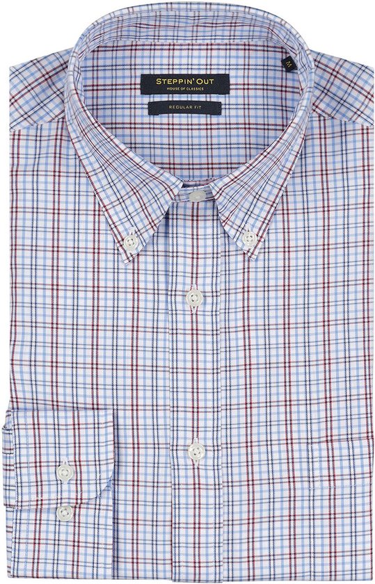 Steppin' Out Overhemd Ruiten Blauw Rood - Maat 3XL - Heren