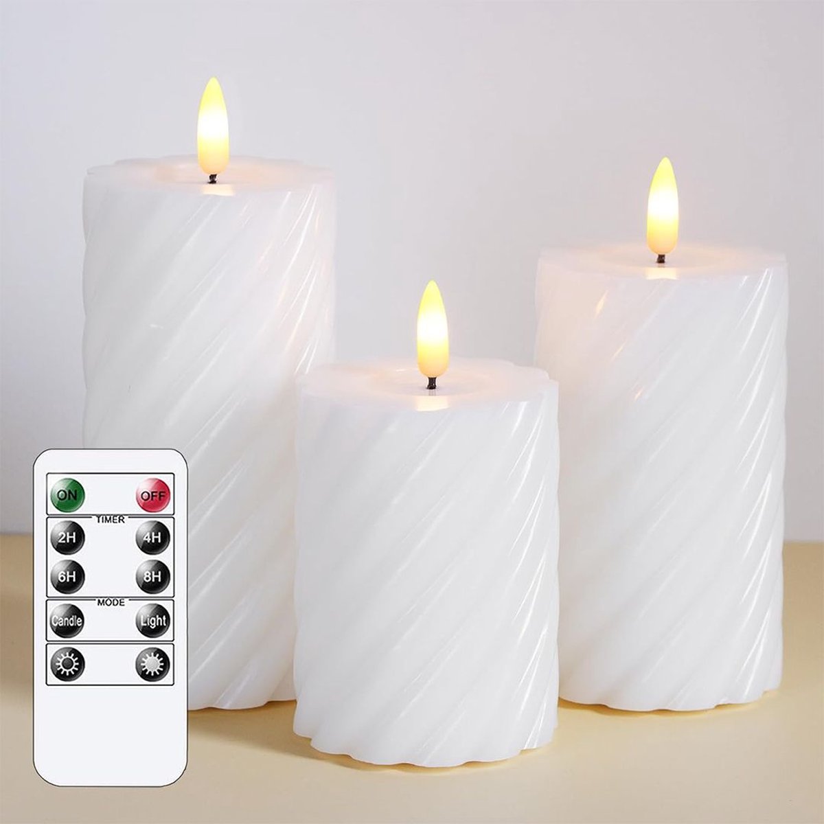 White-label® Led Kaarsen Met Afstandsbediening - Bewegende Vlam - Dimbaar - Wit