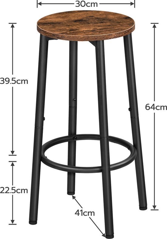 Set van 2 barstoelen BAKU Kunstleer draaibaar Zwart