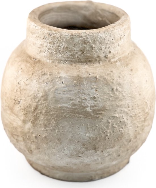 Vase en faïence beige