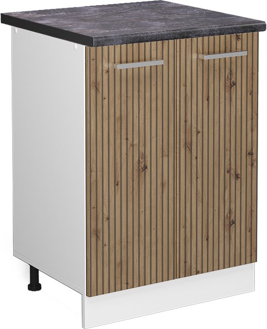Hoekkeukenkast voor schuine wand R-Line Antraciet Hoogglans 75.6 cm met 1 deur Vicco | Antraciet Hoogglans/Wit | Hoekkast met schuin plafond 76 cm | 406673159122006