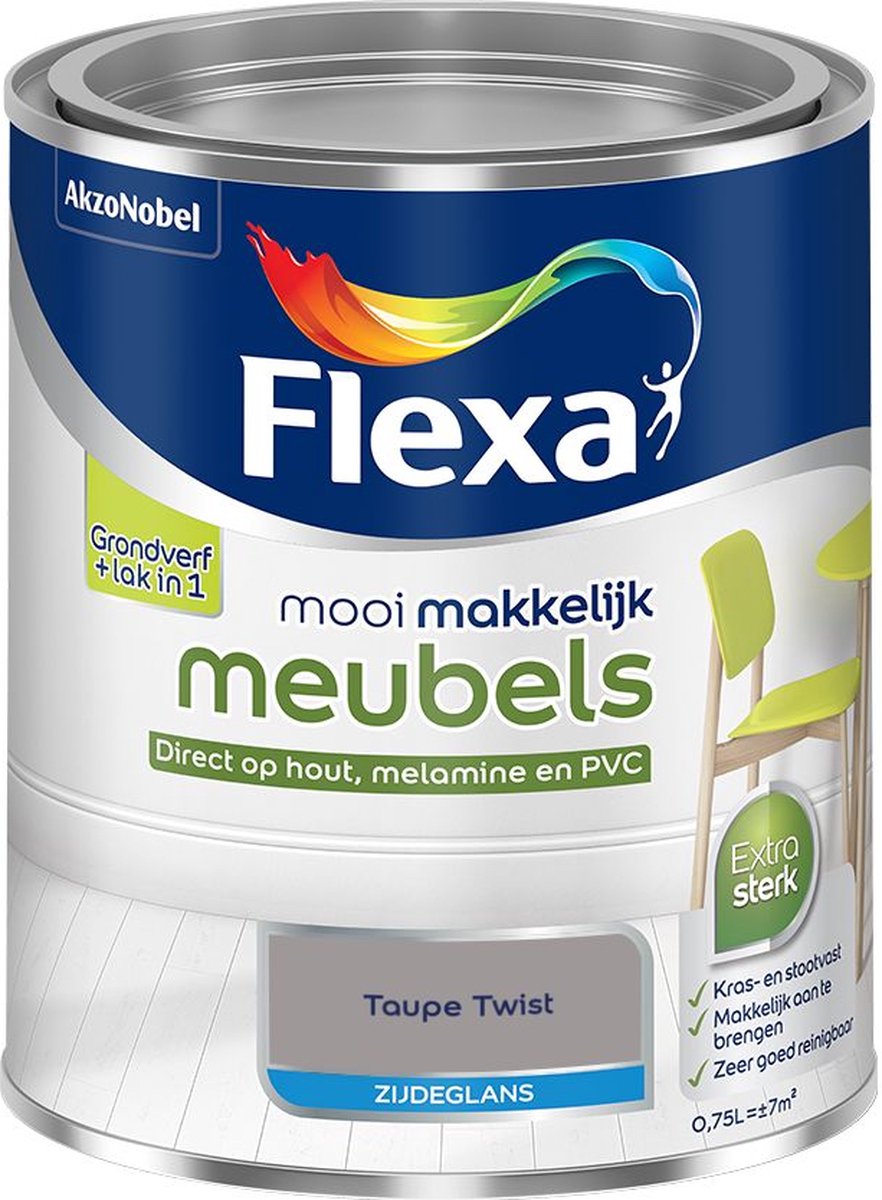 Flexa - Mooi Makkelijk Meubels Zijdeglans - Taupe Twist - Mengverf - 0.75 L