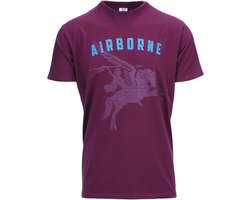 Fostex Garments - T-shirt Airborne Pegasus (kleur: Maroon / maat: M)