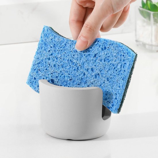 Sponshouder voor in de keuken, hangende spoelbak-organizer, metalen sponshouder,... | bol