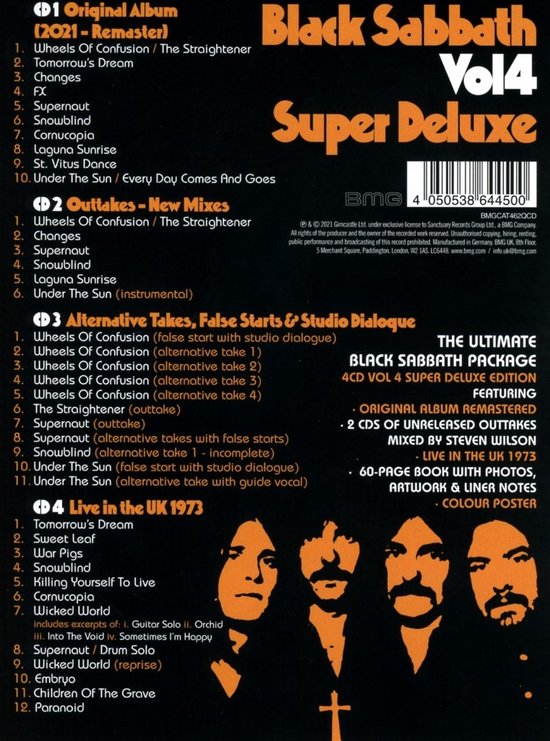Black Sabbath - Black Sabbath Vol 4 Super Deluxe (4 CD