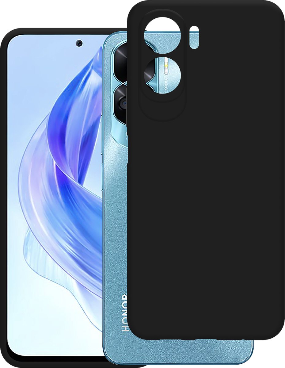 Cazy hoesje geschikt voor Honor 90 Lite Hoesje Siliconen - Flexibele Case - Zwart