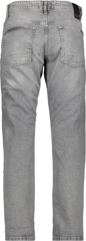 Achterkant van grijze jeans met merklabel 'CARS'.