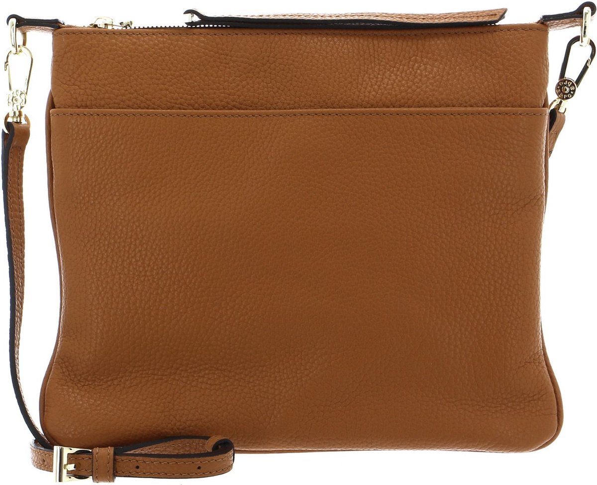 abro Leren Schoudertas Leather Adria Crossbody Bag Onefold Cuoio Bruine