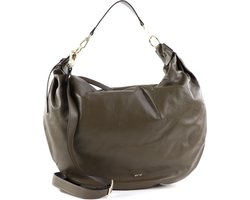 abro Leren Schoudertas Leather Nappa Giglio Hobo Bag Anita Military Groene