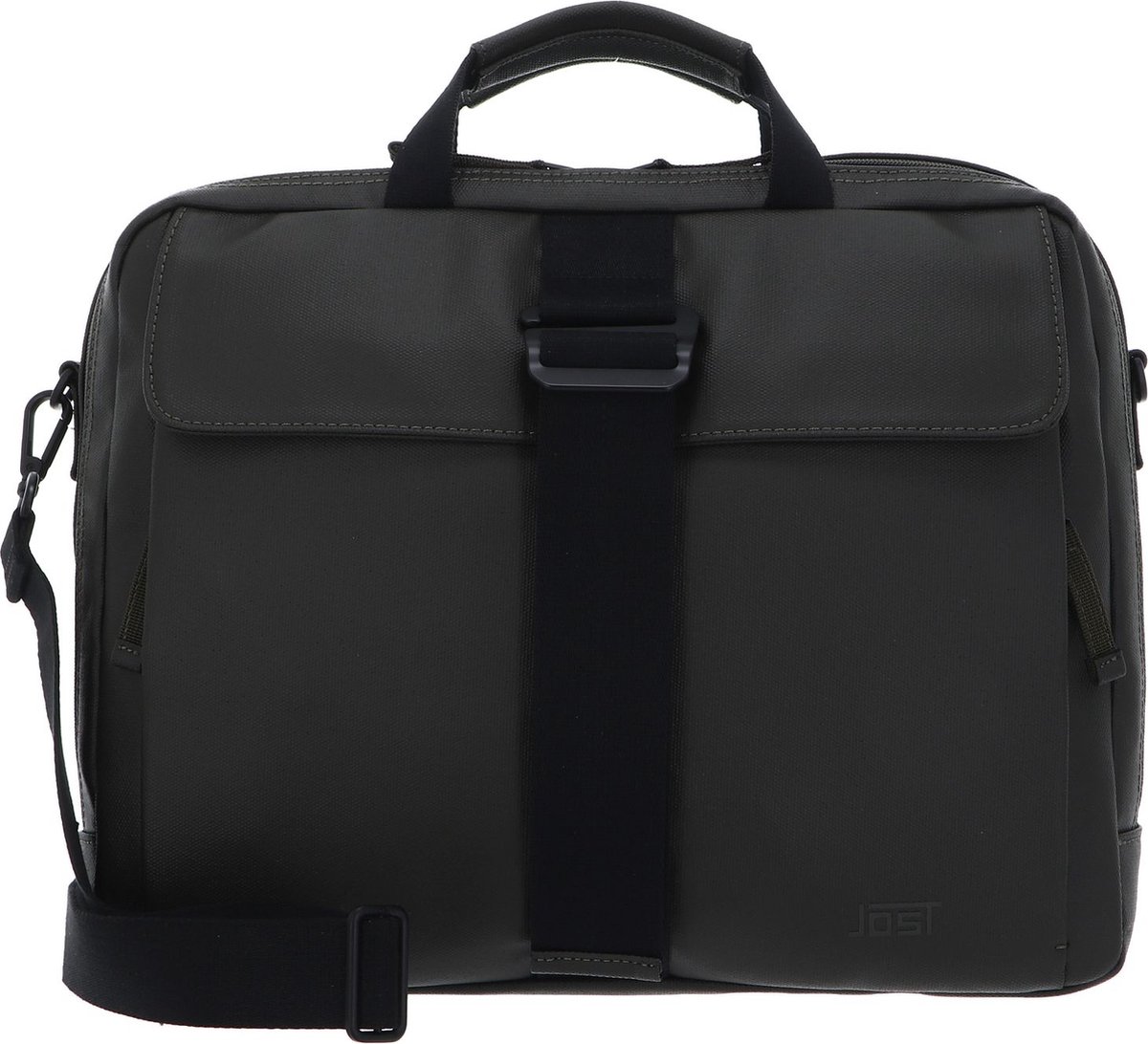 JOST Business tas Schoudertas met laptopvak Viborg Business Bag Olive Olijfgroen