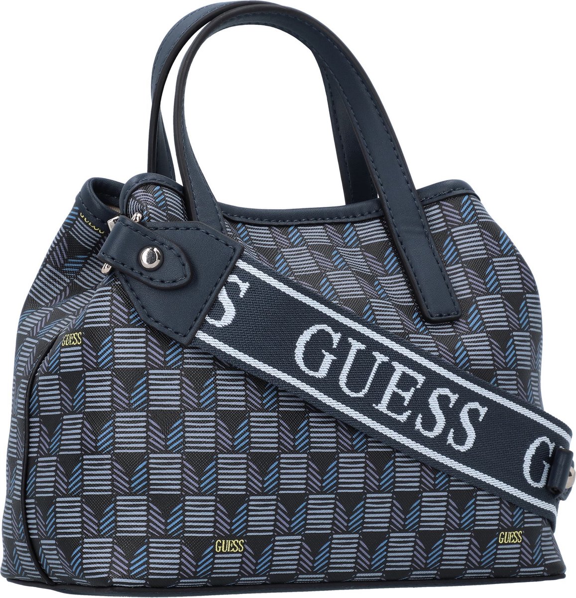 GUESS borsetta G Wave Top Handle Flap Black Logo