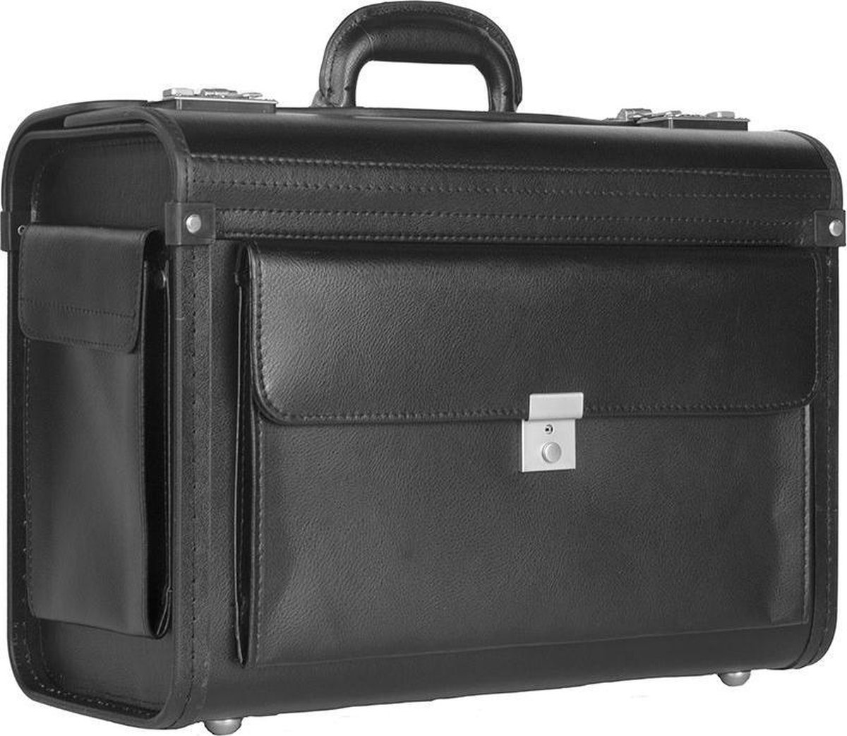 Dermata Business Leather Pilotcase zwart