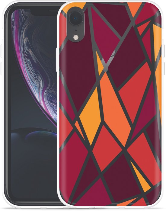 Cazy Hoesje geschikt voor iPhone Xr - Colorful Triangles
