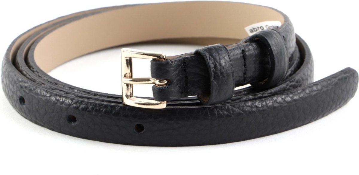 abro Leren Riem Tailleband Leather Adria Women's Belt W80 Black / Gold Zwart