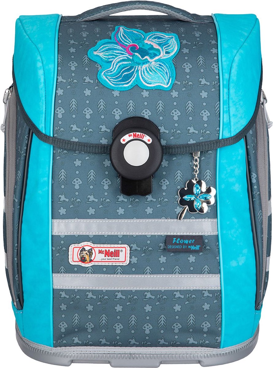 McNeill Schooltas Ergo Primero Schoolbag Flower Grijs Veelkleurig