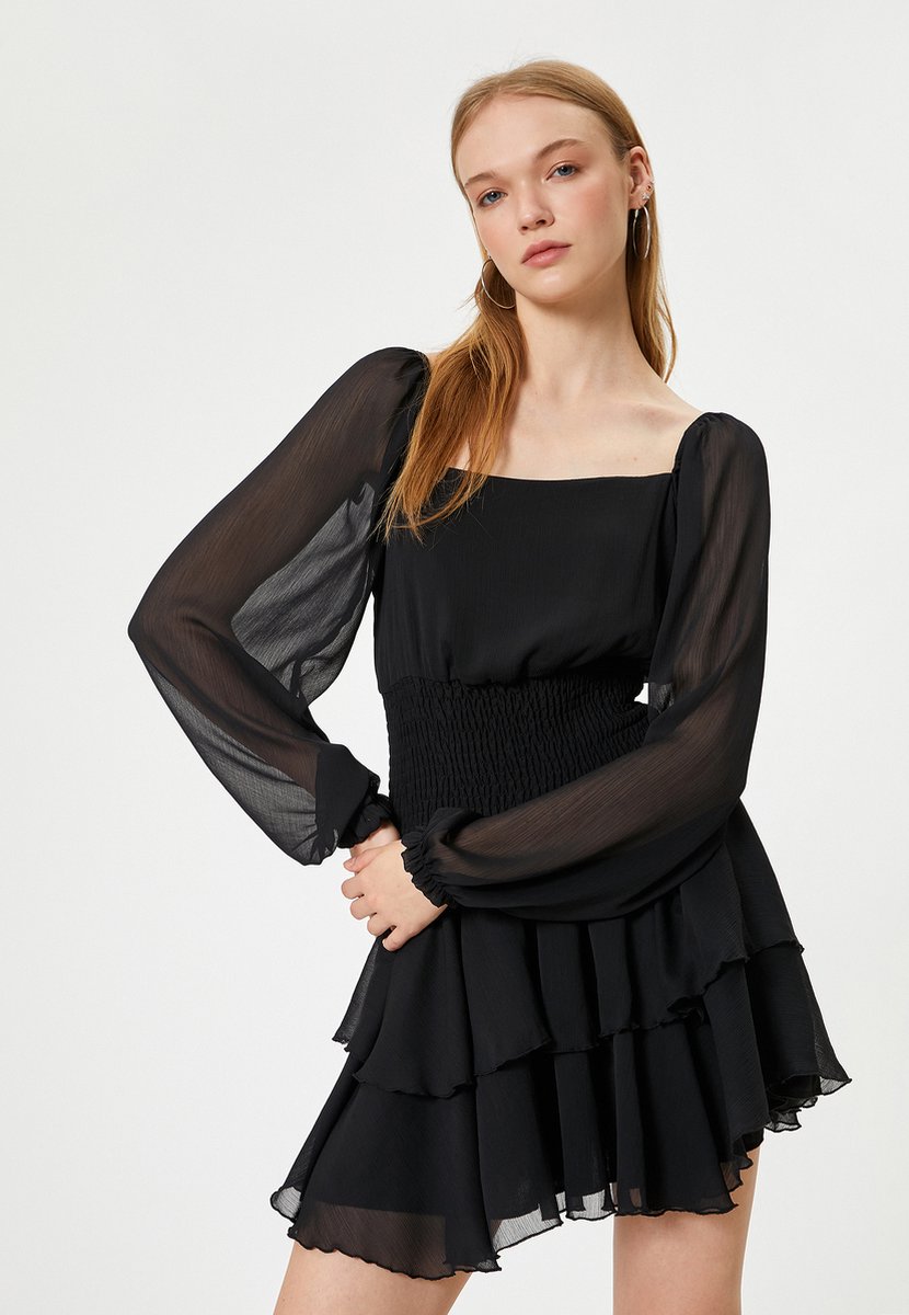Mini-lengte Gelaagd Jurk
