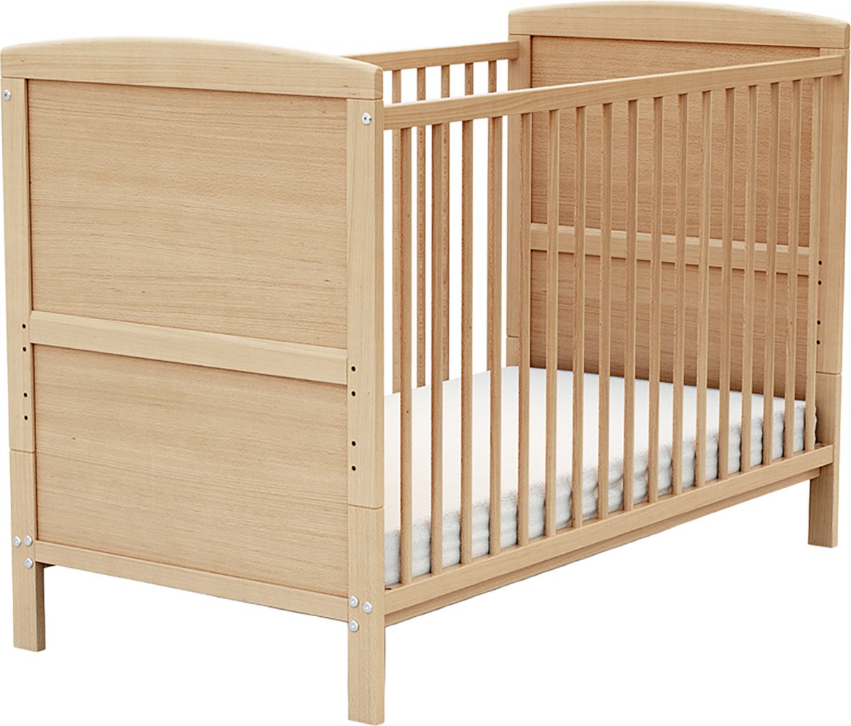 AT4 - Omvormbaar kinderbed LUNA in hout Beuken Gelakt 60 x 120 cm