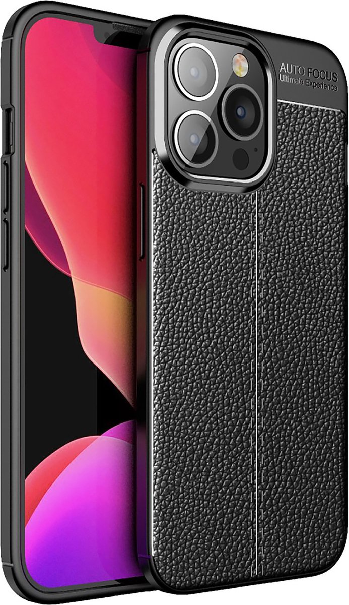 Cazy hoesje geschikt voor iPhone 13 Pro - TPU Hoesje Flexibel Soft Design - Zwart