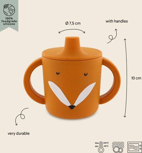 Siliconen tuitbeker - Mr. Fox - Sippy cup voor kinderen - Met grote Handvaten - 100% Food Grade Silicone van $ — afbeelding 2
