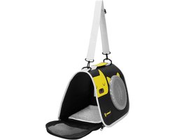 Springos Reismand - Transporttas - Draagbaar - 10kg - Geel/Zwart - 24 x 40 x 24 cm