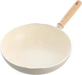 GreenChef Nordics keramische inductie wokpan zonder deksel 28cm/3.7L - PFAS-vrij - Inductie pan - Vaatwasserbestendig - Ovenbestendig tot 160°C - keramische antiaanbaklaag - Koelgreep - Crème