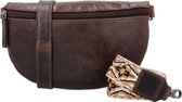 Micmacbags Next Navajo 2-in-1 Crossbody Schoudertas / Heuptas met Trendy Schouderband Festival Fanny Pack - Leren Dames Tas - Donkerbruin