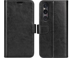 MobyDefend Hoesje - Geschikt voor Sony Xperia 1 VI - Wallet Book Case (Sluiting Achterkant) - Zwart