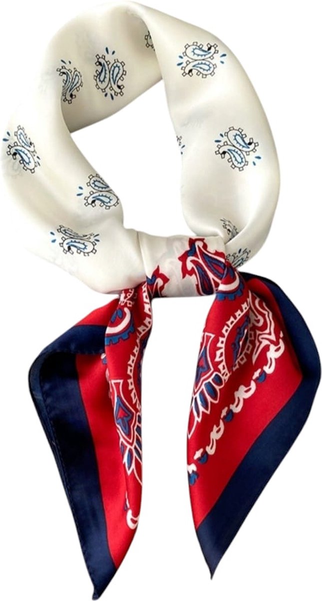 HICARER 24 stuks nautische vierkante halsdoeken rood wit en blauw