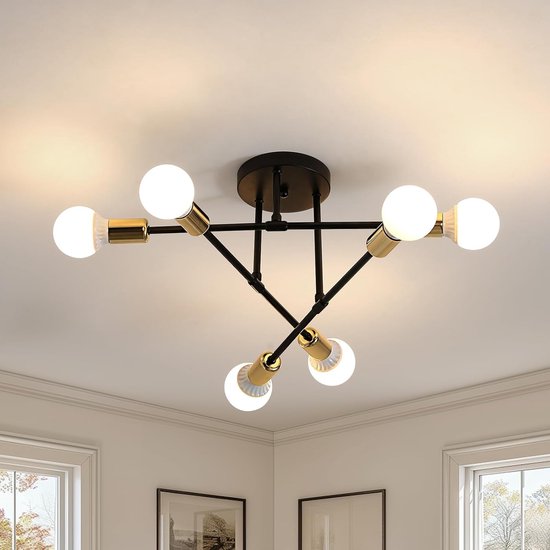 Vintage industriële plafondlamp met ijzeren kooi - E27 verlichting voor