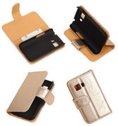 PU Leder Goud Samsung Galaxy Young 2 Book/Wallet Case/Cover