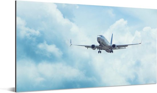 Un avion dans les airs Aluminium 80x40 cm - Tirage photo sur aluminium (décoration murale métal)