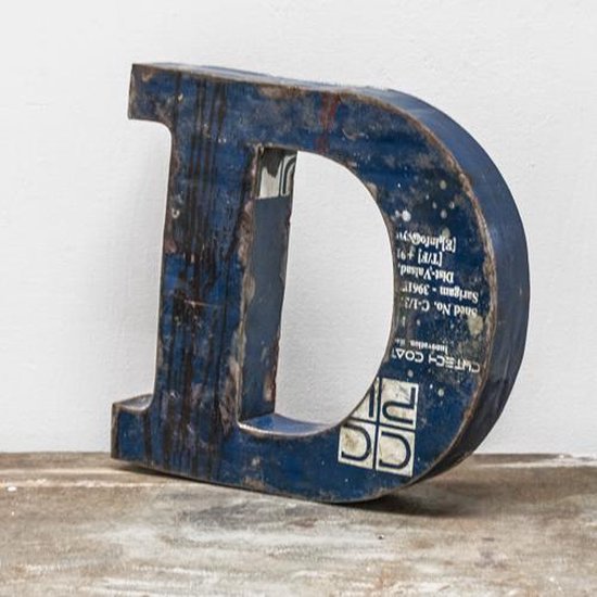 Muurletter Blik D | Letters voor aan de muur | Letter D | Muurletter  Vintage industrieël | bol.com