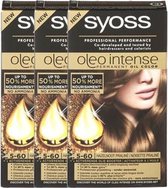 Syoss Oleo Intense - Haarverf - 5-60 Hazelnoot Praline - 3 stuks - Voordeelverpakking