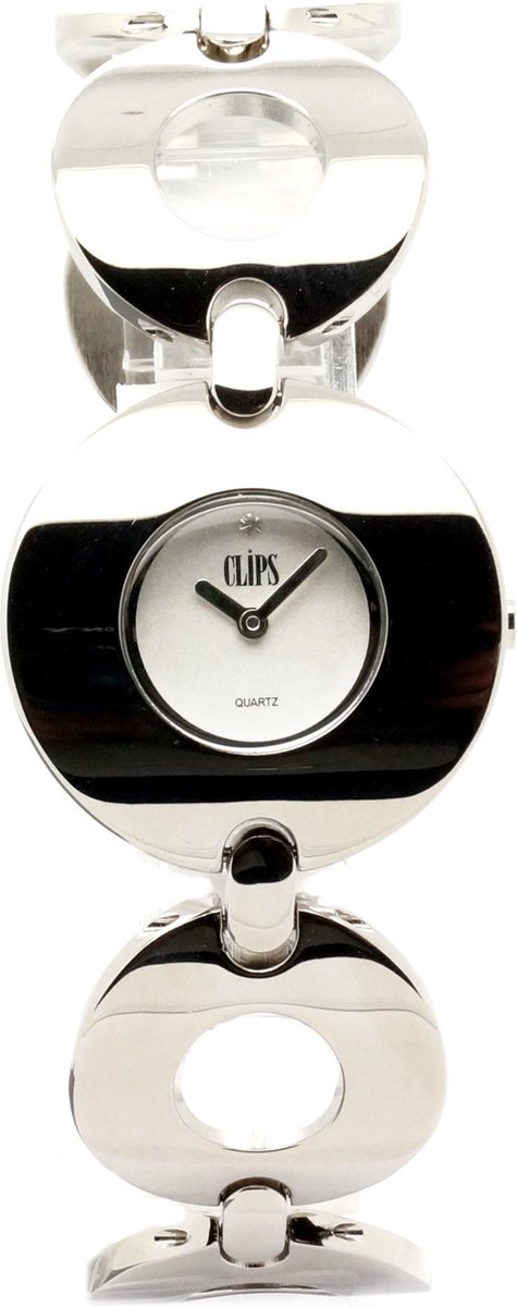 Clips 553-2012-88 Horloge - Staal - Zilverkleurig - Ø 30 mm